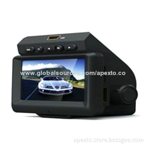 2.4-inch vehicle digital video recorder, HD 1080P supporting H.264 & MOV, wide angle of 170 degree